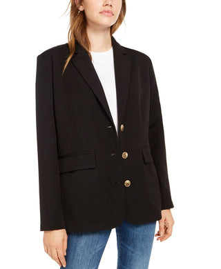 Kit & Sky Women's Oversized Long Sleeve Blazer Black Size Small