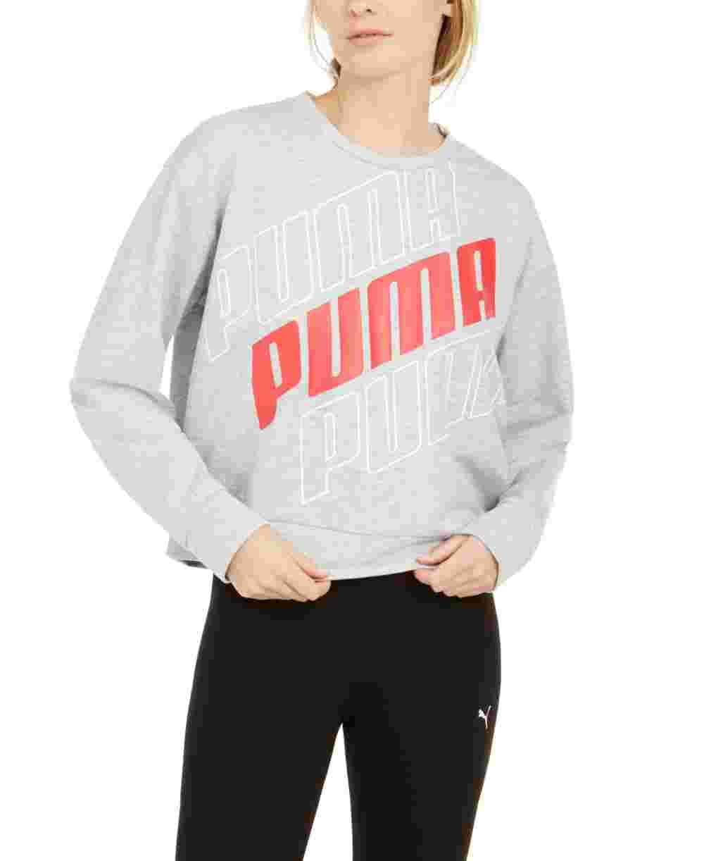 Puma Women's Modern Sport Logo Sweatshirt Grey Size X-Small