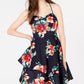 Sequin Hearts Junior's Floral Double Ruffle Dress Red Size 5