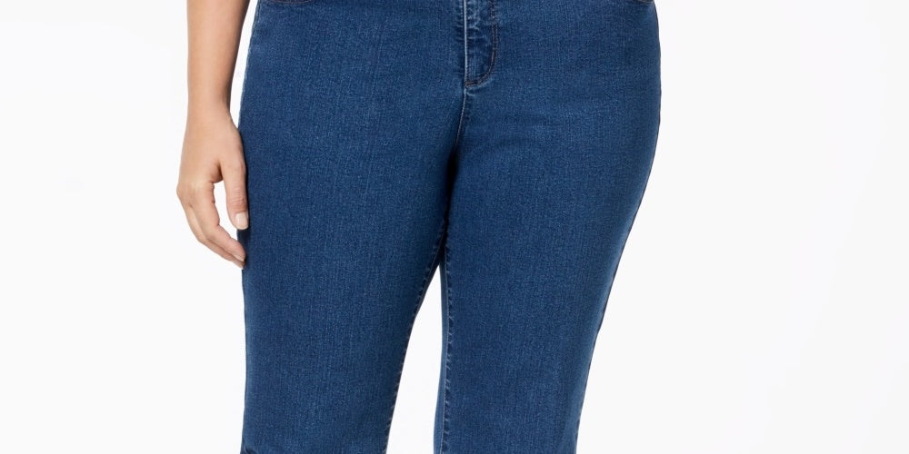Charter Club Women's Plus Size & Petite Plus Size Lexington Tummy-Control Straight-Leg Jeans, Blue Size 24W