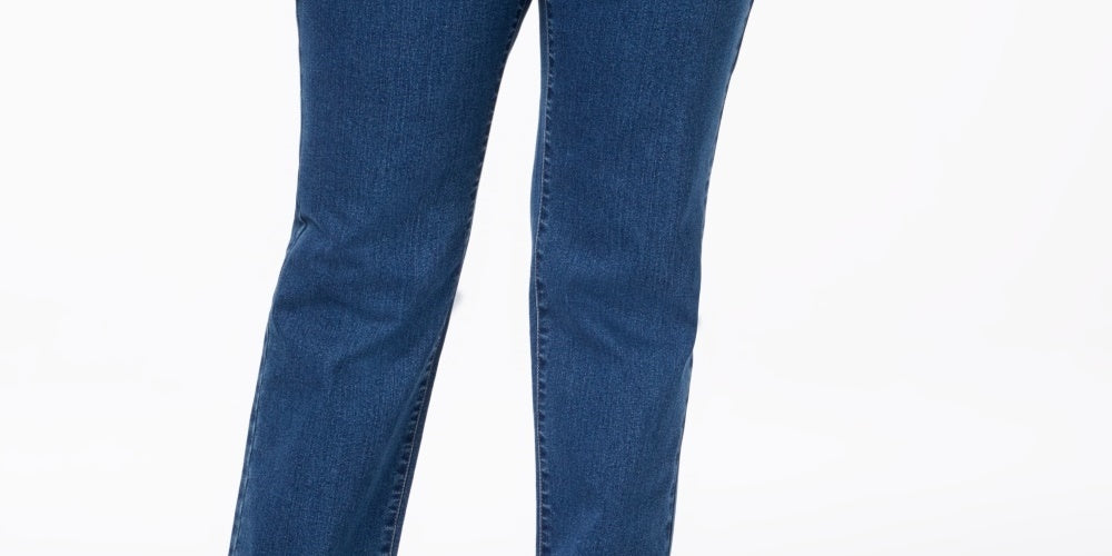 Charter Club Women's Plus Size & Petite Plus Size Lexington Tummy-Control Straight-Leg Jeans, Blue Size 24W