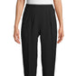 Anne Klein Women's Pleat Front Pull-On Trousers Black Size Small