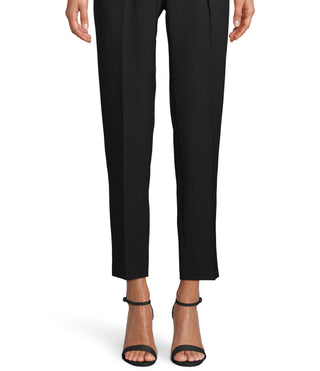 Anne Klein Women's Pleat Front Pull-On Trousers Black Size Small