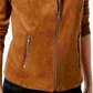 Style & Co Women's Faux Suede Moto Jacket Brown Size Petite Medium