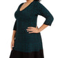 Taylor Women's Plus Size Animal-Print Sweater Dress Green Size Extra Large