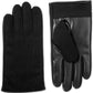 Isotoner Signature Men's Sleek Heat Wool Blend Faux Leather Driving Gloves Black Size Medium