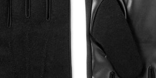 Isotoner Signature Men's Sleek Heat Wool Blend Faux Leather Driving Gloves Black Size Medium