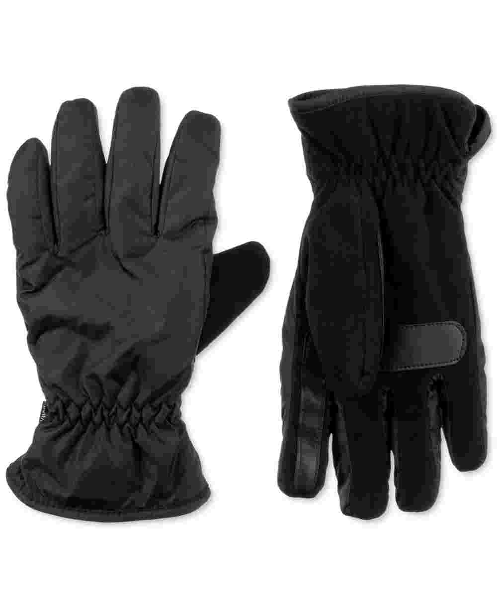 Isotoner Signature Men's Sleek Heat Sports Gloves Black Size Large
