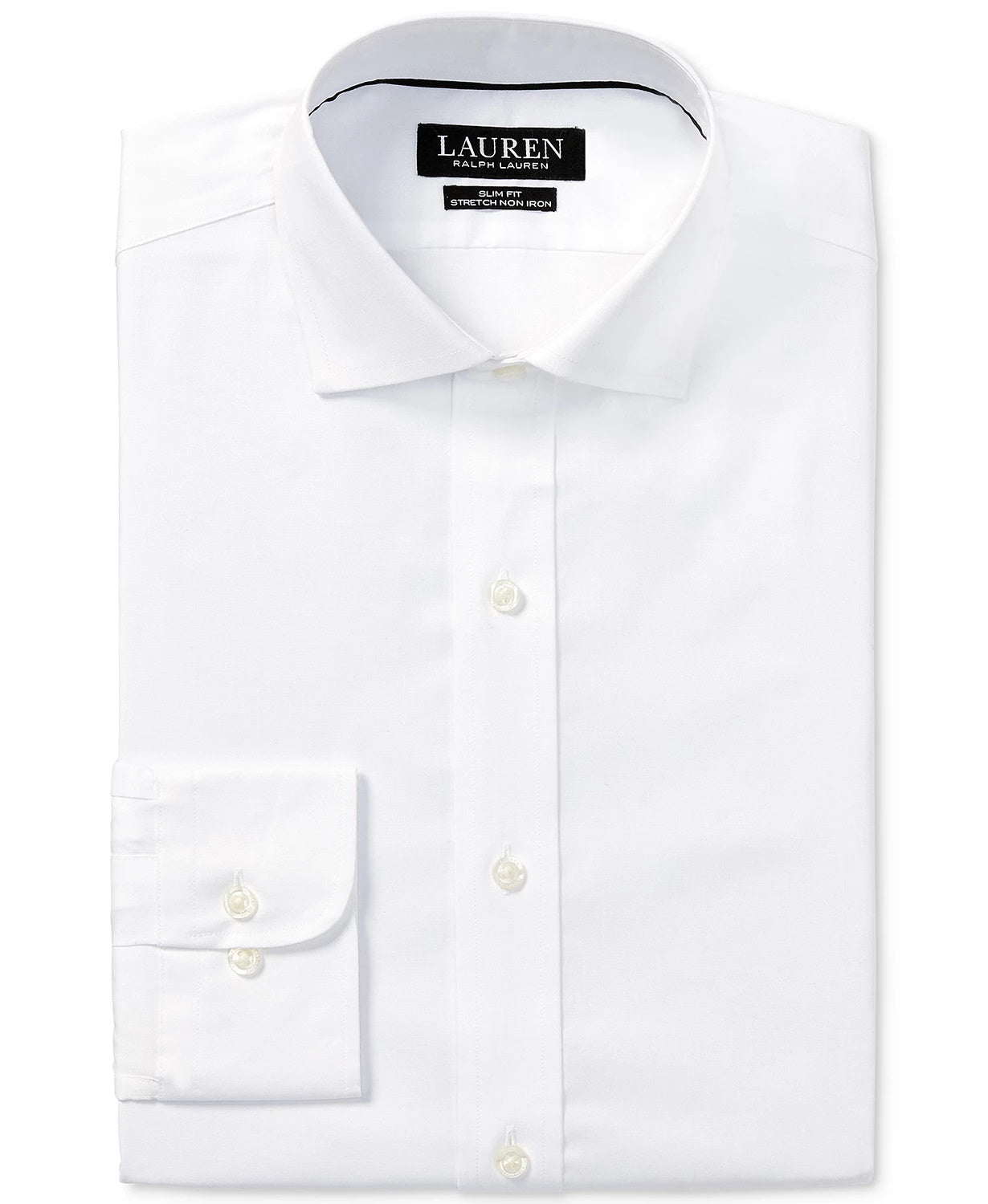 Lauren Ralph Lauren Men's Slim Fit Non Iron Stretch Pinpoint Dress Shirt White Size 17.5X34X35