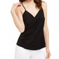 LEYDEN Women's Draped Surplice Tank Black Size Medium