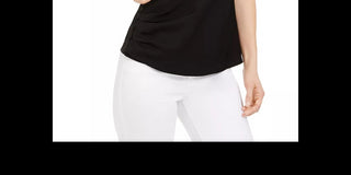 LEYDEN Women's Draped Surplice Tank Black Size Medium