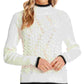 CeCe Women's Tipped Turtleneck Sweater White Size X-Large
