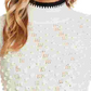 CeCe Women's Tipped Turtleneck Sweater White Size X-Large