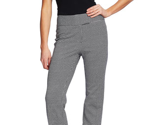 Cece Women's Houndstooth High Rise Bootcut Pants Gray Size 2