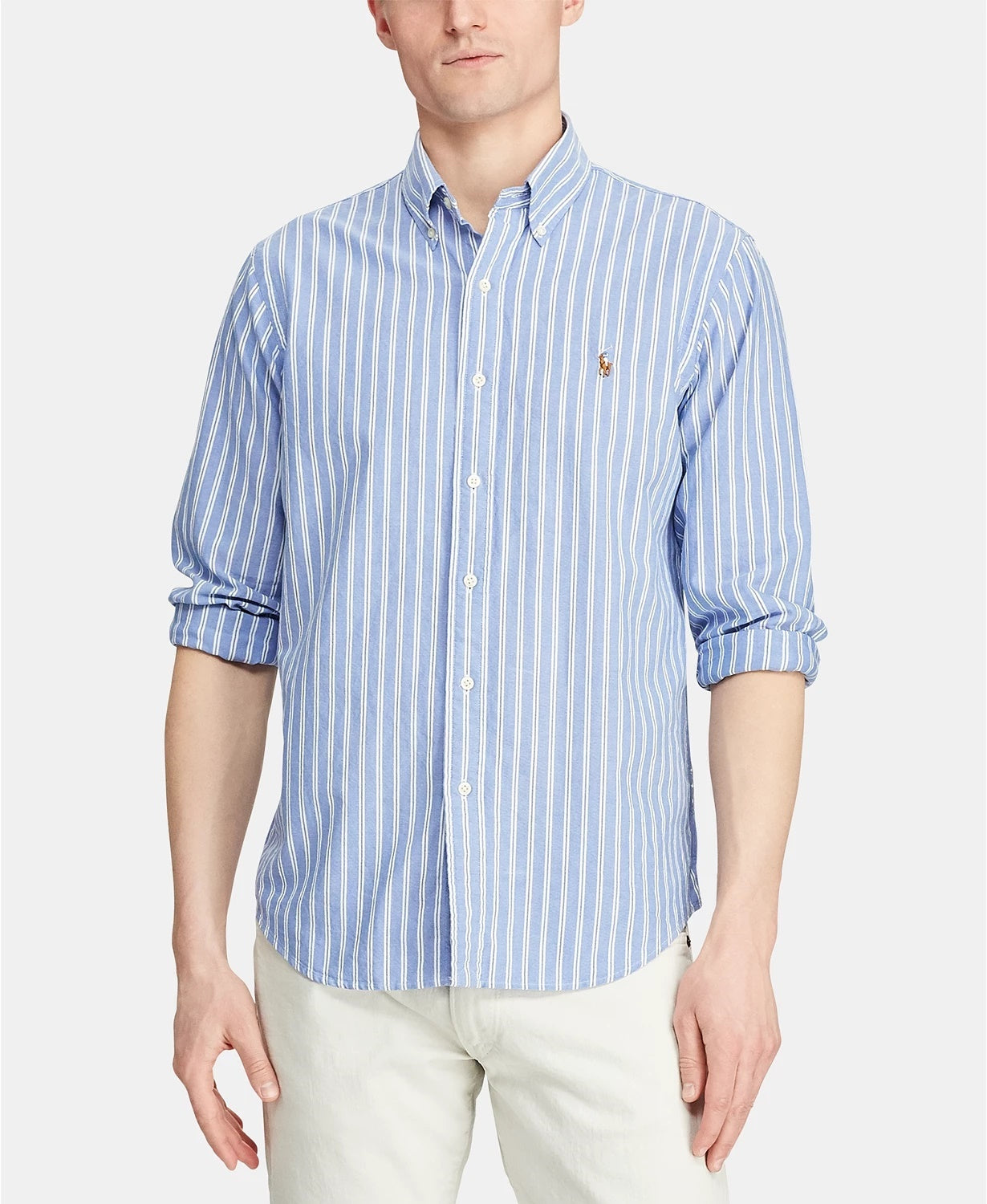 Ralph Lauren Men's Cotton Classic Fit Button Down Shirt Blue Size Small