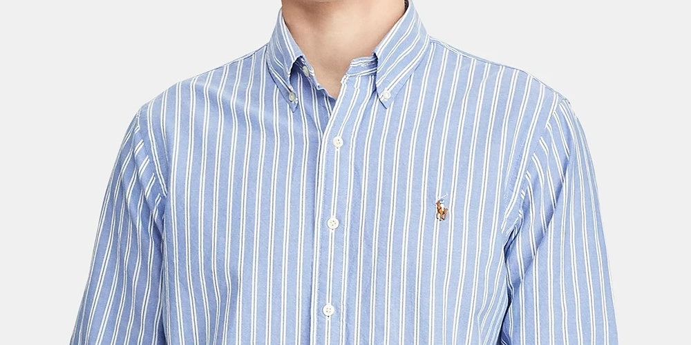 Ralph Lauren Men's Cotton Classic Fit Button Down Shirt Blue Size Small