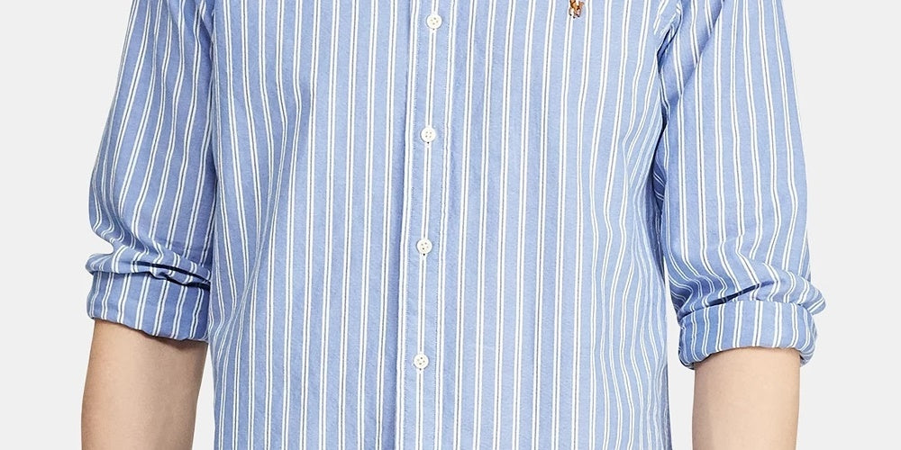 Ralph Lauren Men's Cotton Classic Fit Button Down Shirt Blue Size Small