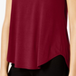 Alfani Women's Satin Trim High Low T-Shirt Red Size Petite Small-Medium