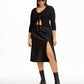 Danielle Bernstein Women's Plus Size Tie Front Cardigan Black Size 1X