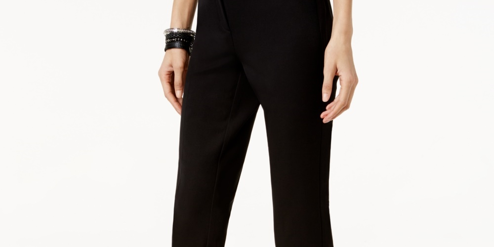 Alfani Women's Petite Cropped Pants Black Size 10 P