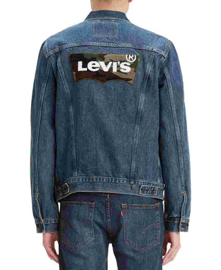 Levi's Men's Chenille Logo Denim Trucker Jacket Navy Size X-Large
