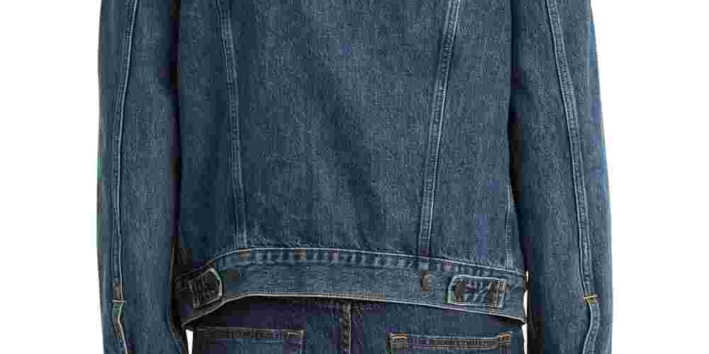 Levi's Men's Chenille Logo Denim Trucker Jacket Navy Size X-Large