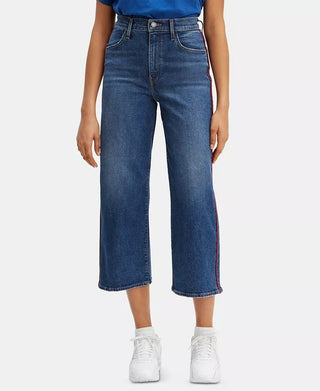 Levi's Women's Mile High Cropped Wide-Leg Jeans Navy Size 30X25