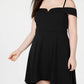 City Studios Women's Spaghetti Strap Off Shoulder Above The Knee Fit Flare Party Dress Black Size 24W