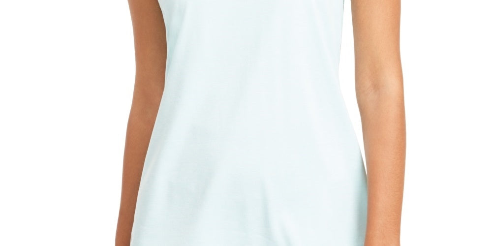 ID Ideology Women's Heathered Keyhole-Back Tank Top Blue Size Small