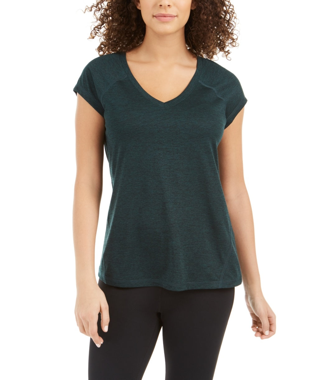 Ideology Women's Rapidry Heathered Performance T-Shirt Green Size Large