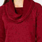 Ideology Women's Cowl Neck Fleece Pullover Sweater Red Size X-Small