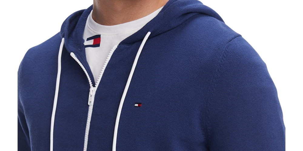 Tommy Hilfiger Men's Simon Full-Zip Hoodie Bright Blue Size XX-Large