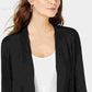 Alfani Women's Open Front Tie Sleeve Cardigan Sweater Black Size X-Small