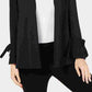 Alfani Women's Open Front Tie Sleeve Cardigan Sweater Black Size X-Small