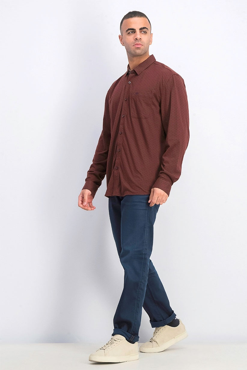 Docker Men's Alpha Ultimate Slim Fit Smart Flex Stretch Shirt Red Size X-Large