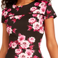 City Studios Junior's Floral Print Fit & Flare Dress Black Size 9