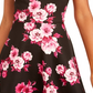City Studios Junior's Floral Print Fit & Flare Dress Black Size 9