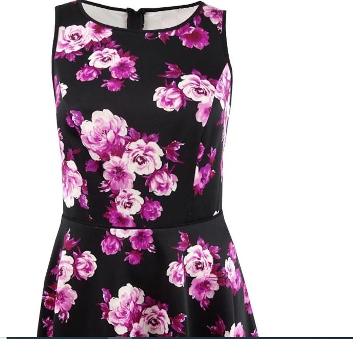 City Studios Women's Plus Floral Print A Line Dress Purple Size 22W