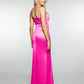 City Studios Junior's Satin Lace Back Gown Pink Size 15