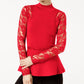 INC International Concepts Women's Petite Lace Peplum Top Red Size Petite