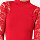 INC International Concepts Women's Petite Lace Peplum Top Red Size Petite