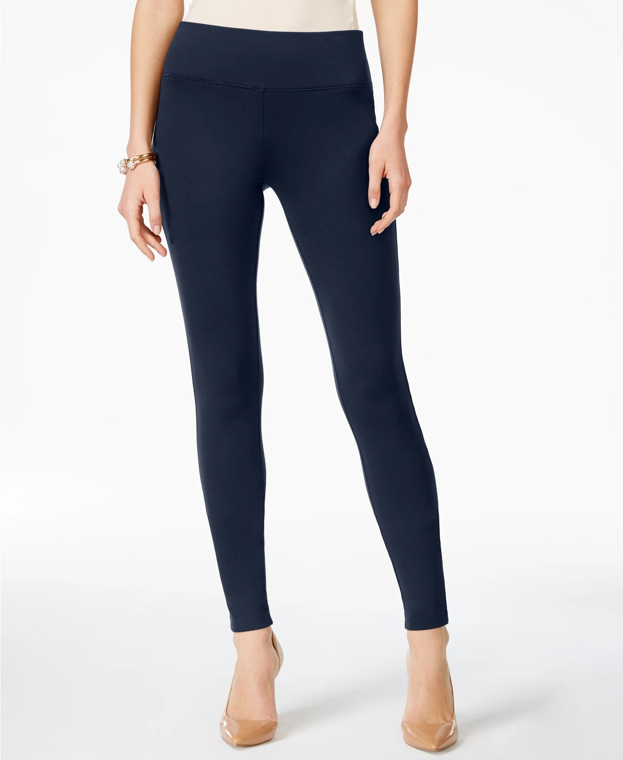 INC International Concepts Women's Petite Seamless Leggings Navy Size 4 P