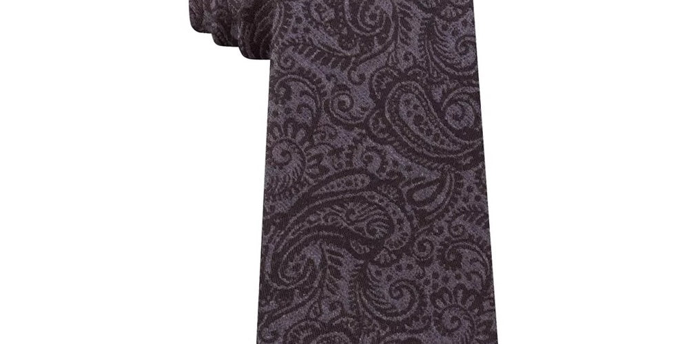 Michael Kors Men's Black Paisley Slim Neck Tie Black Size Regular