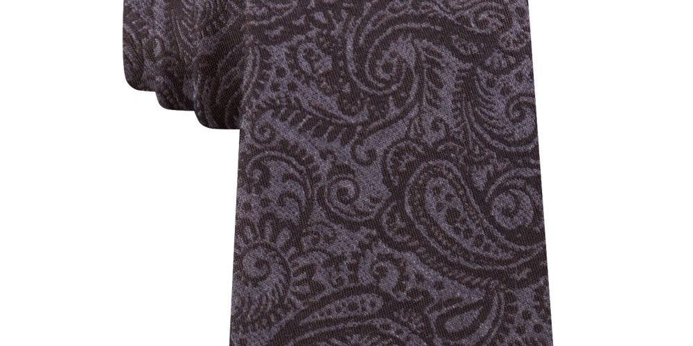 Michael Kors Men's Embossed Look Paisley Tie Brown Size Regular