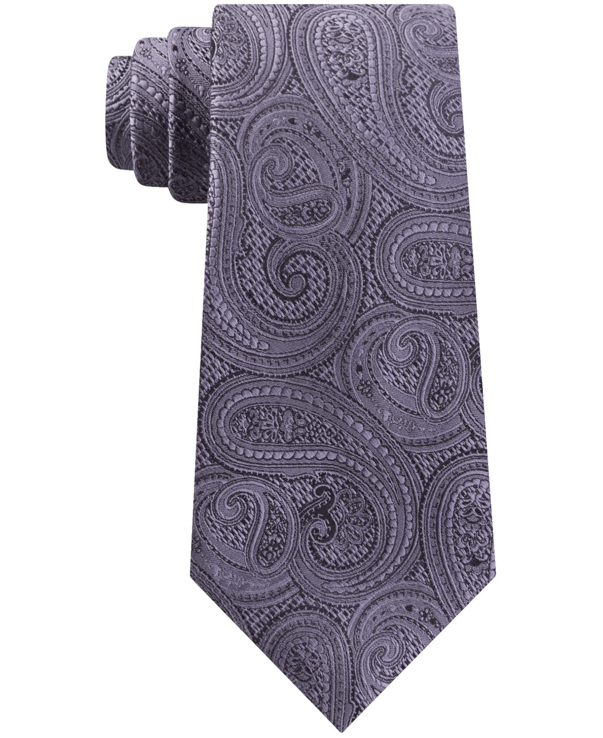 Michael Kors Men's Silk Paisley Neck Tie Dark Gray Size Regular