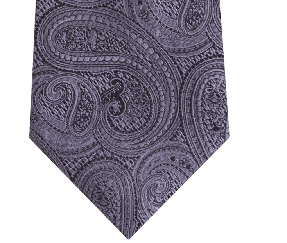 Michael Kors Men's Silk Paisley Neck Tie Dark Gray Size Regular
