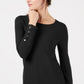 Alfani Women's Snap Detail Pullover Sweater Black Size Large
