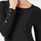Alfani Women's Ribbed Snap Detail Sweater Black Size X-Small