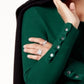 Alfani Women's Ribbed Snap-Detail Sweater Dark Green Size Small