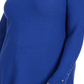 Alfani Women's Ribbed Snap Detail Sweater Blue Size -0X